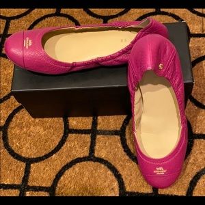 Purple leather Coach Flats